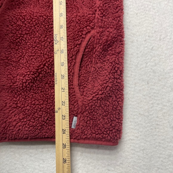 Eddie Bauer Quest Plush Full Zip Hoodie Womens Medium Burgundy Sherpa Jacket - Picture 9 of 9